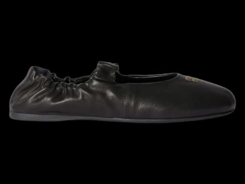 Miu Ruches Nappa Leather Ballerinas Black (Women's)