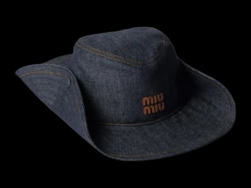 Miu Denim Cowboy Hat Blue/Brandy