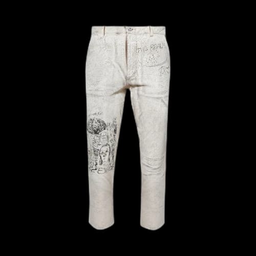 Paly Hollywood The Realm Painted Suede Pant 'Cream'
