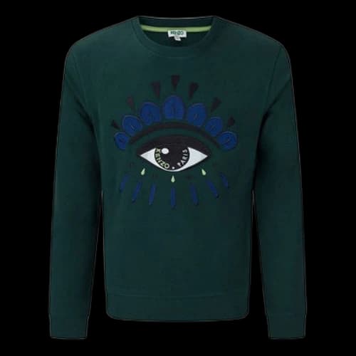 KENZO Eye Logo Pullover Long Sleeves Dark Green