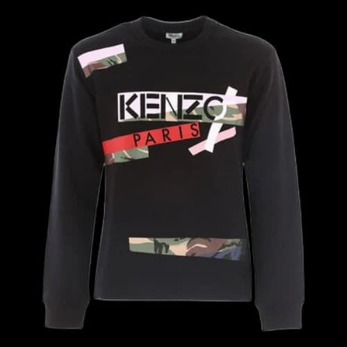 KENZO Logo Printing Long Sleeves Black