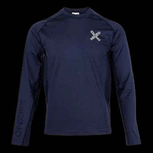 KENZO SS21 Logo Pattern Printing Solid Color Long Sleeves Navy Blue