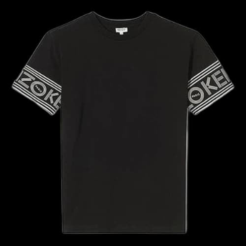 KENZO Cotton Printing logo Short Sleeve Black