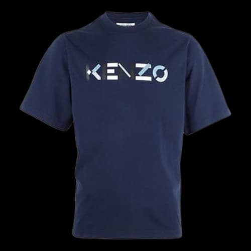 KENZO Alphabet Logo Printing Short Sleeve Navy Blue T-Shirt