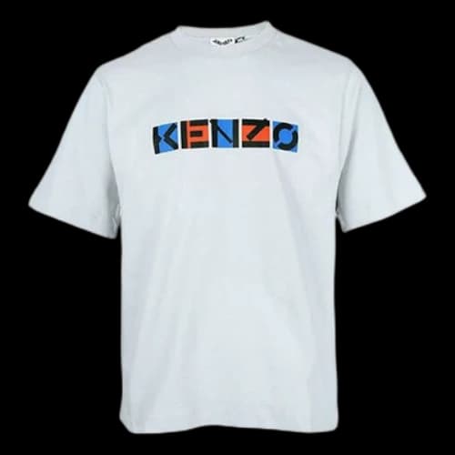 KENZO SS21 Logo Printing Pattern Round Neck Short Sleeve Gray T-Shirt