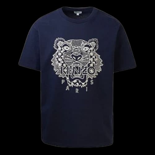 KENZO SS20 Tiger Embroidered Short Sleeve Navy Blue