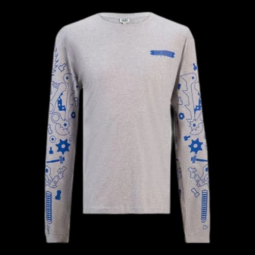 KENZO Casual Pure Cotton Long Sleeves Gray