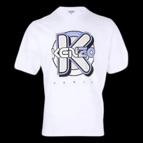 KENZO Alphabet Printing Short Sleeve White T-Shirt