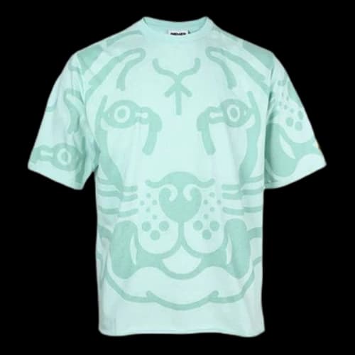 KENZO K-Tiger Printing Loose Short Sleeve Mint Green