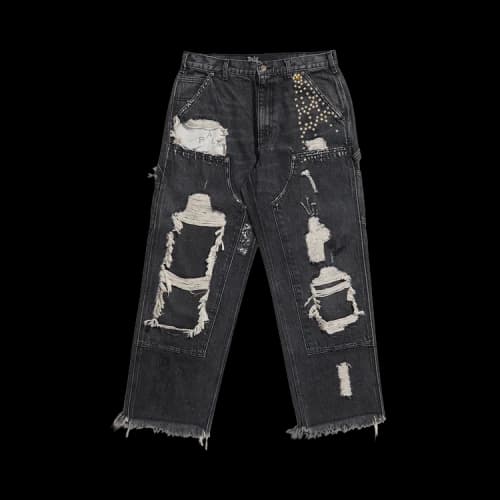 Paly Hollywood Busted Double Knee Jean 'Black'