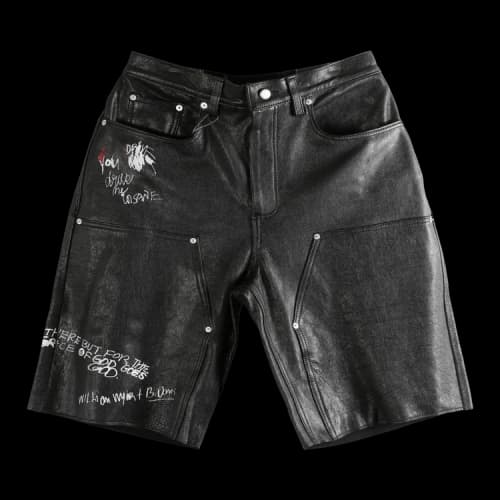 Paly Hollywood Holy Mountain Painted Leather Double Knee Short 'Black'