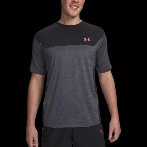 Under Armour Utility Quick Dry T Shirts Men's Black/Venom Red Crew Neck Moderate