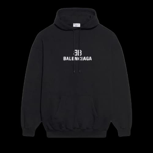 Balenciaga BB Pixel Medium Fit Hoodie 'Black/White'
