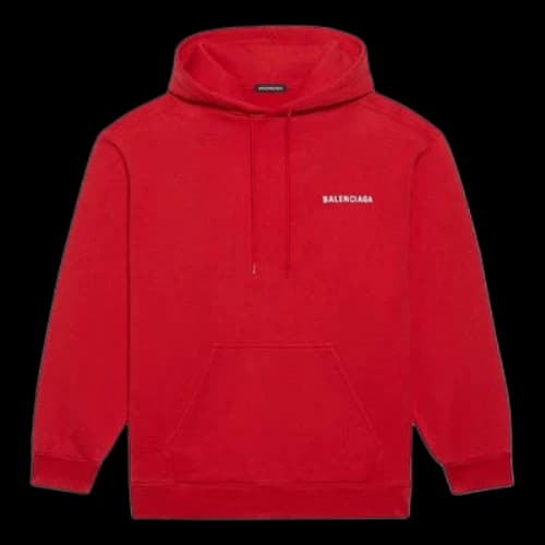 Balenciaga FW21 Loose Logo hooded Long Sleeves Red