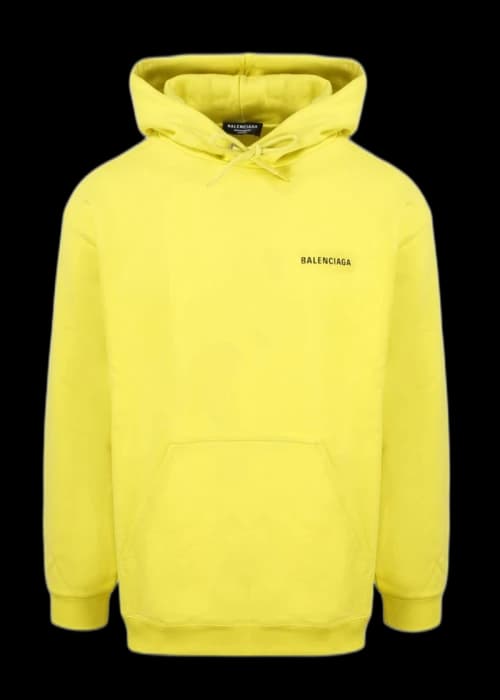 Balenciaga Logo Print Hoodie Yellow