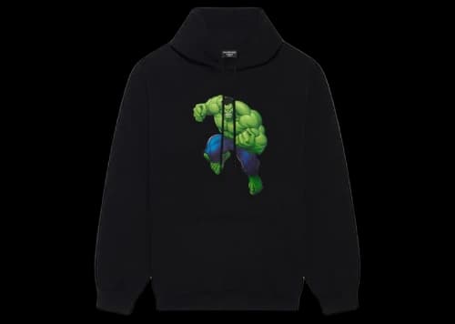 Balenciaga Hulk 2021 MARVEL Medium Fit Hoodie Black