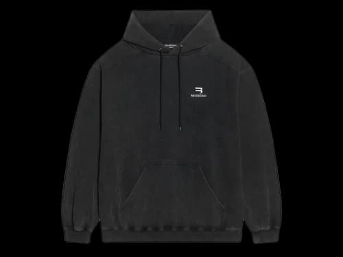Balenciaga Sporty B Medium Fit Hoodie Black/White