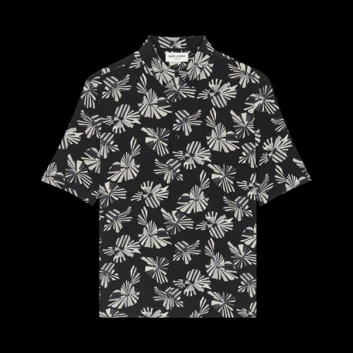 Saint Laurent Shirt In Origami Print 'Noir Craie Gris'