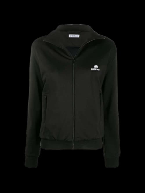 Balenciaga Zip Up Track Jacket Black