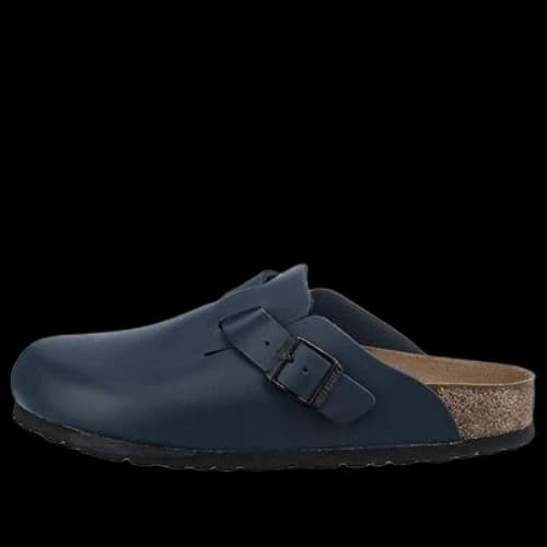 Birkenstock Boston Soft Leather Narrow Fit Mules 'Blue'