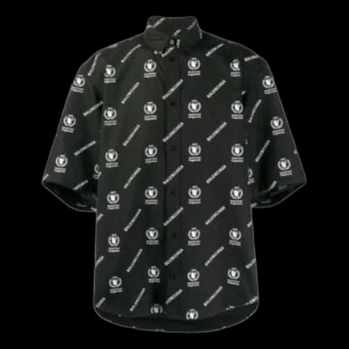 Balenciaga x WFP Short Sleeve Square Back Shirt 'Black White'
