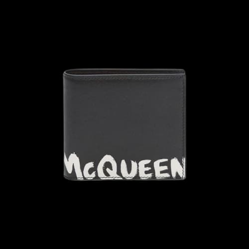 Alexander McQueen Graffiti Logo Bi-Fold Wallet Black/White