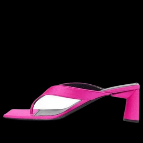 Balenciaga Double Square Flip Toe Design High Heels Sandals Pink (Women's)