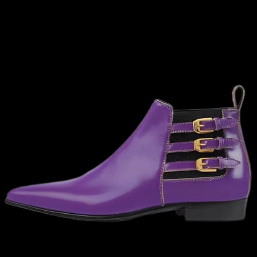 Gucci Leather Chelsea Boots 'Shine Purple' (Women's)