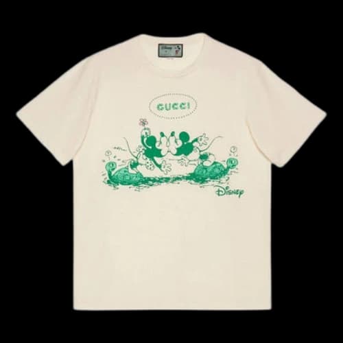 Gucci x Disney Mickey Minnie Cartoon Pattern Letter Short-Sleeved For Men White