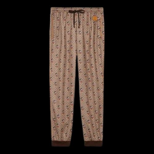 Gucci x Disney Mickey Full Printed Drawstring Jogging Pants For Men Brown