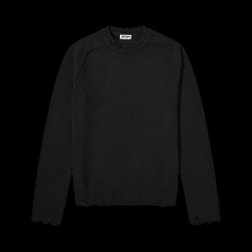Saint Laurent Distressed Detail Sweater 'Black'