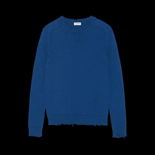 Saint Laurent Round Neck Sweater 'Navy Blue'