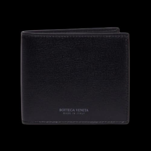Bottega Veneta Men's Leather Half Wallet Black