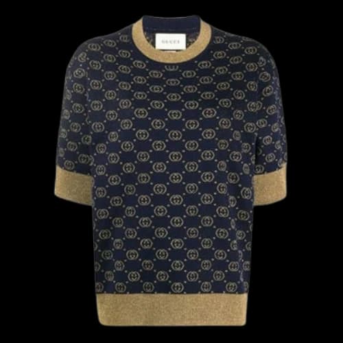 Gucci GG Cotton LAM Top 'Interlocking G -Blue Gold' (Women's)