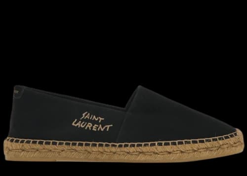 Saint Laurent Embroidered Espadrilles Black