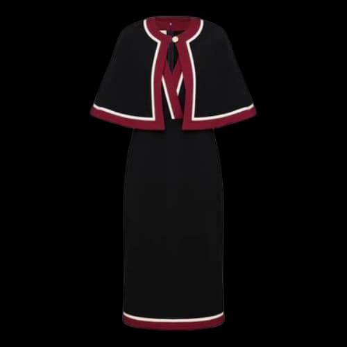 Gucci Stretch Dress With Cape 'Black Red' (Women's)