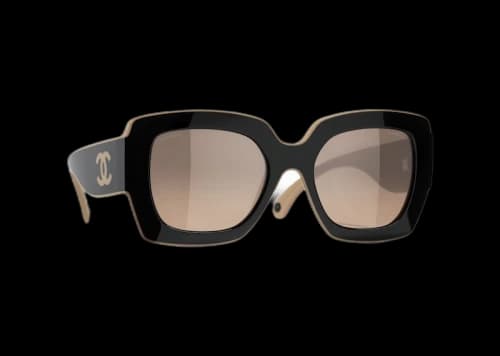 Chanel Square Sunglasses Black/Beige/Brown (6059 C534/43)