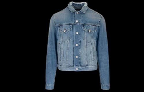 Balenciaga Back Logo Denim Jacket 'Blue Green'