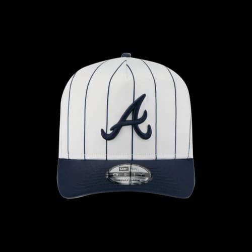 New Era Atlanta Braves Satin Pinstripe Snapback 'White/Navy'