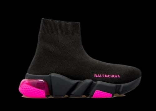 Balenciaga Speed Trainer Clear Sole Black Fluo Pink (Women's)