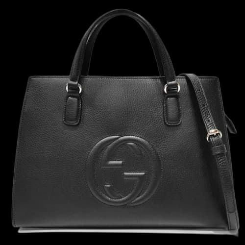 Gucci Soho Pebbled Tote Black