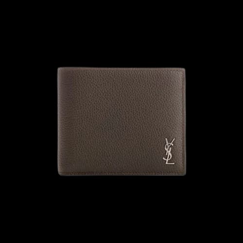 Saint Laurent Logo Plaque Bifold Wallet 'Dark Khaki'
