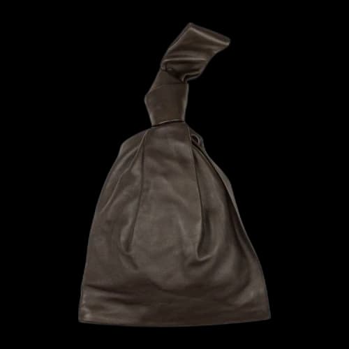Bottega Veneta Twist Knotted Handle Clutch Bag 'Brown'