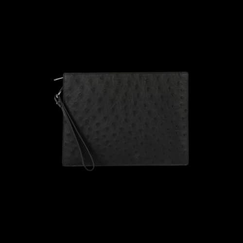 Bottega Veneta Leather Pouch Wristlet 'Black/Silver'