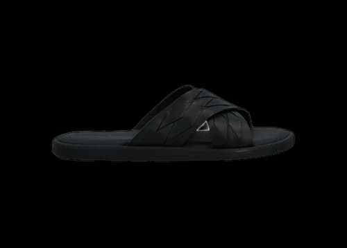 Bottega Veneta Intrecciato Slide Sandals Black