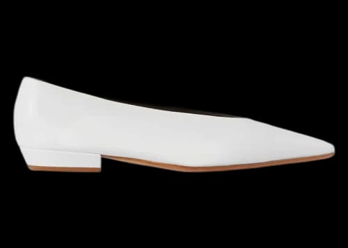 Bottega Veneta Almond Leather Ballet Flat White (Women's)