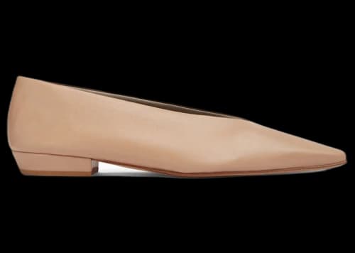 Bottega Veneta Almond Leather Ballet Flat Beige (Women's)