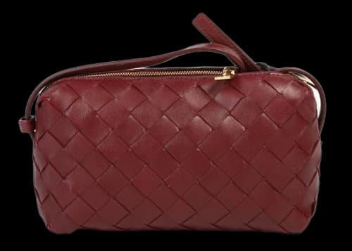 Bottega Veneta Intrecciato Crossbody Bag Red