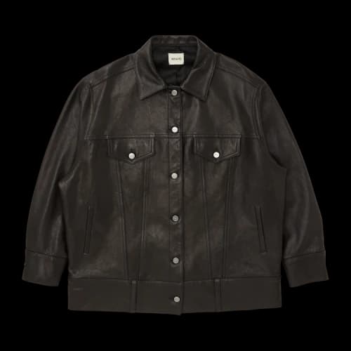 Khaite Grizzo Leather Jacket 'Black'