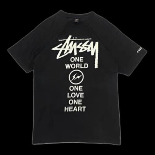 Stussy x Fragment Design 1 World 1 Love 1 Heart T-Shirt 'Black'
